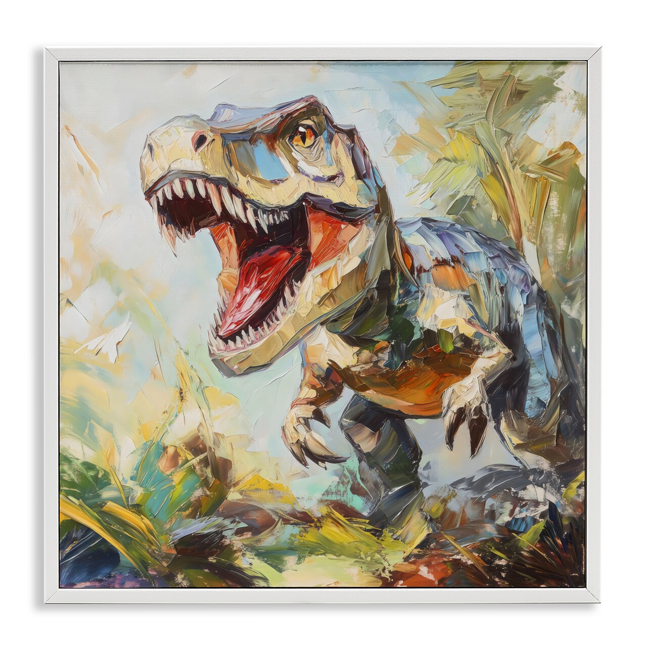 Stupell Industries Enchanting T-Rex Roar Framed Giclee, design by Creative Studio